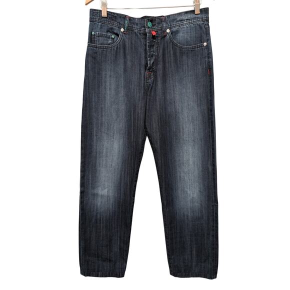 Kiton Selvedge Jean Men Size 34 (32x30)* Button Fly Straight Leg Dark Wash Italy - Picture 1 of 16